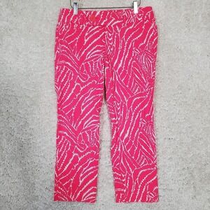 Lilly‎ Pulitzer Womens Printed Capri Pants Pink Size 6 Stretch Preppy Resort